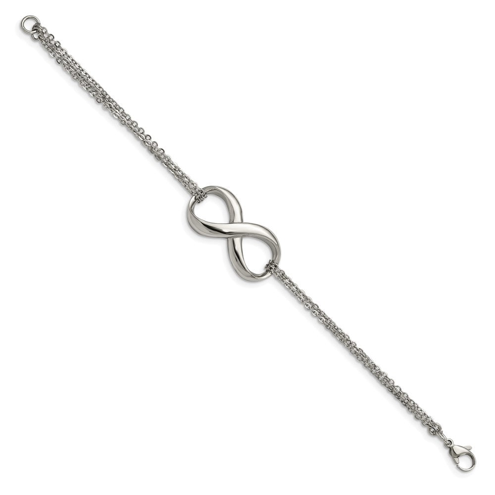 Stainless Steel Polished Infinity Symbol 7.5in Bracelet 7.25 inches