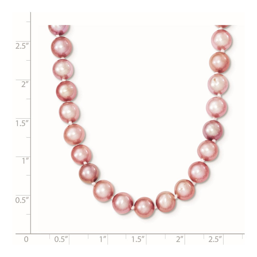 Sterling Silver Rhodium-plated 6-7mm Purple Near-Round Freshwater Cultured Pearl 16 inch Necklace 16 Inches