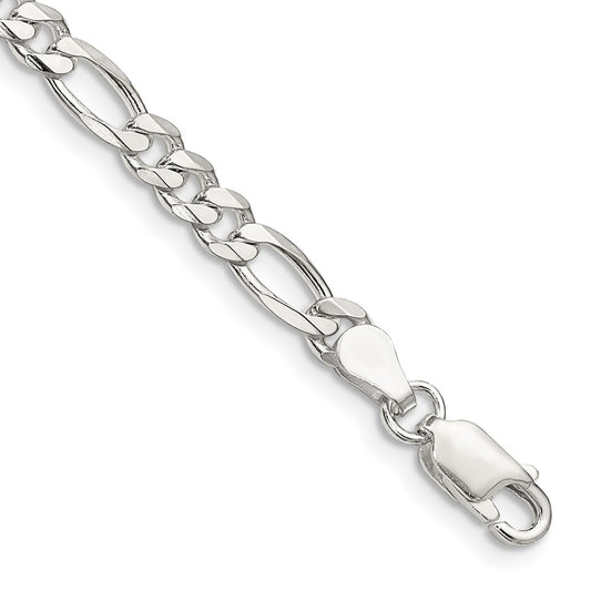 Sterling Silver 4.5mm Figaro Chain 7 inches