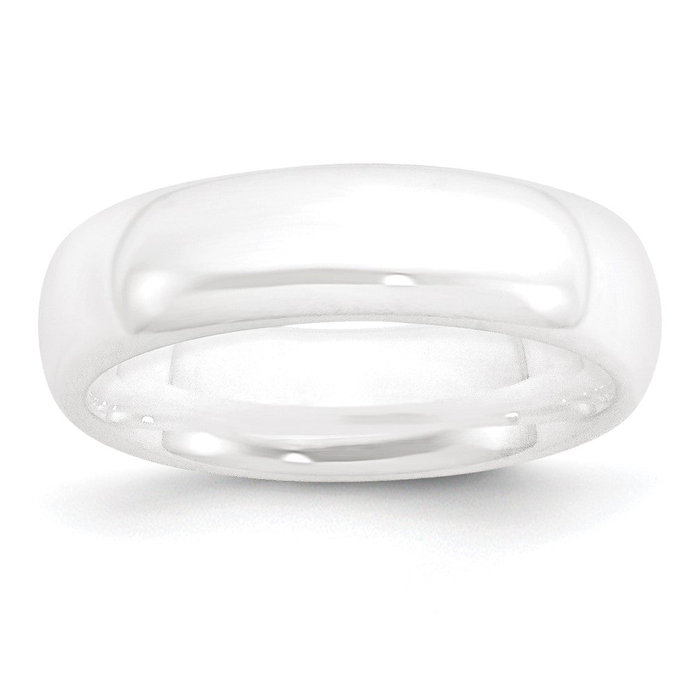 Ceramic White 6mm Polished Band Size - 7
