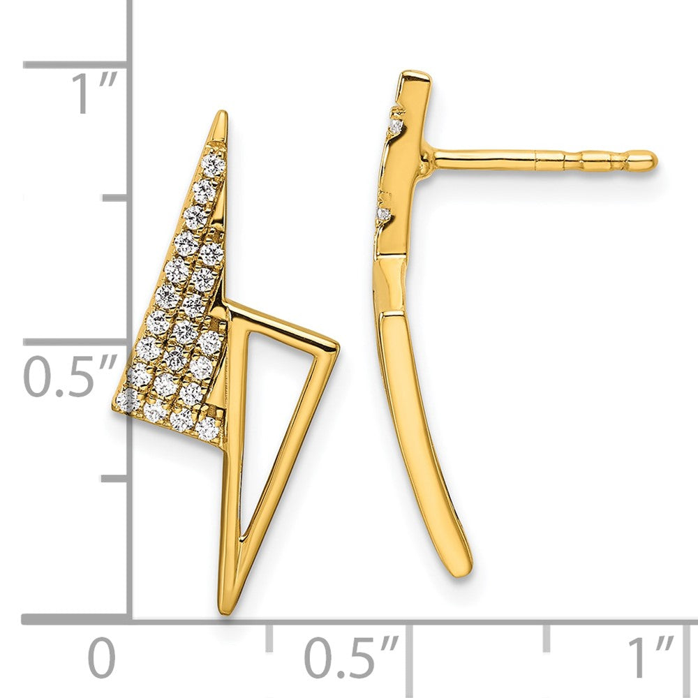 14K Polished Diamond Geometric Fashion Post Earrings
