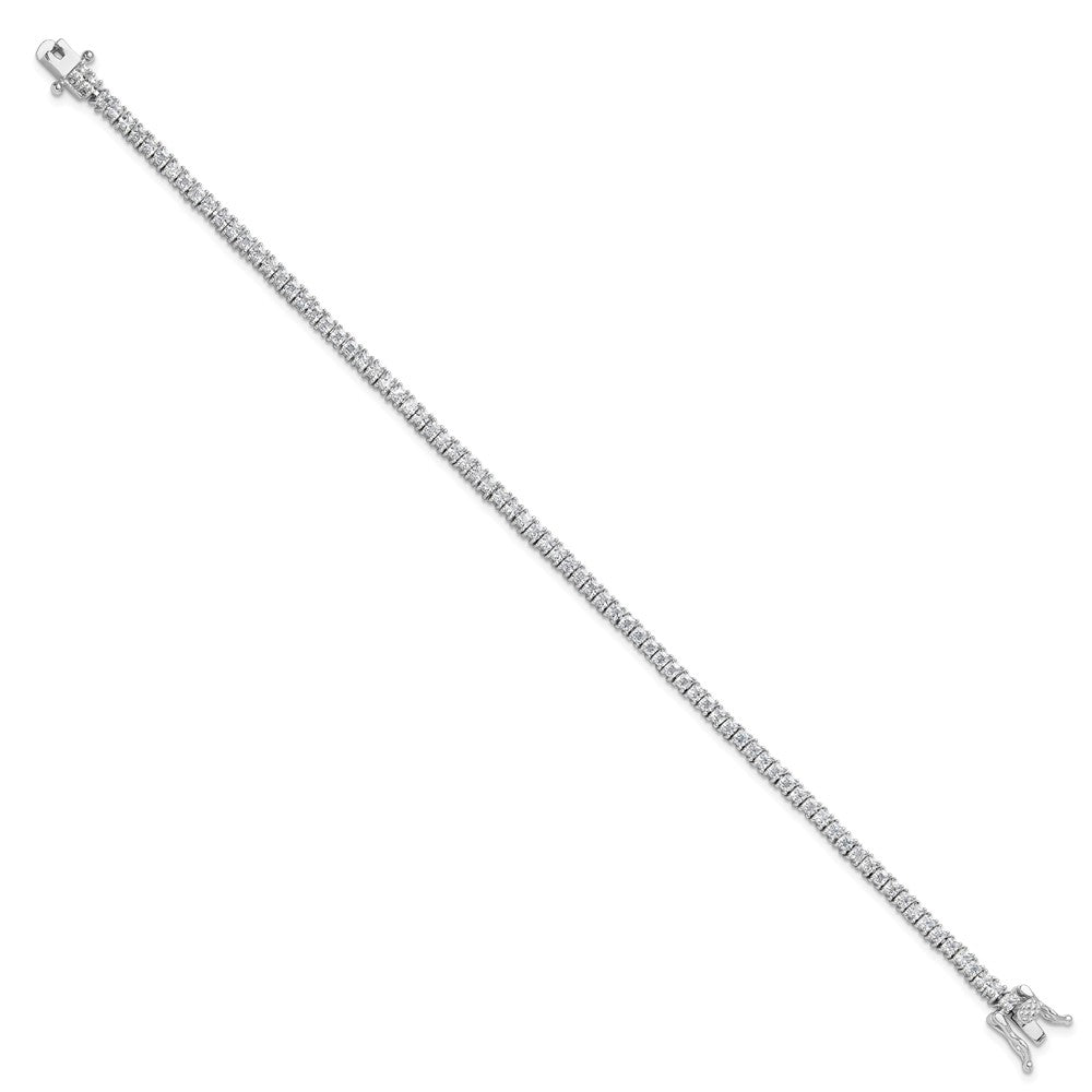 Sterling Silver Rhodium-plated 3mm Princess Cut CZ 7.75in Tennis Bracelet 8 inches