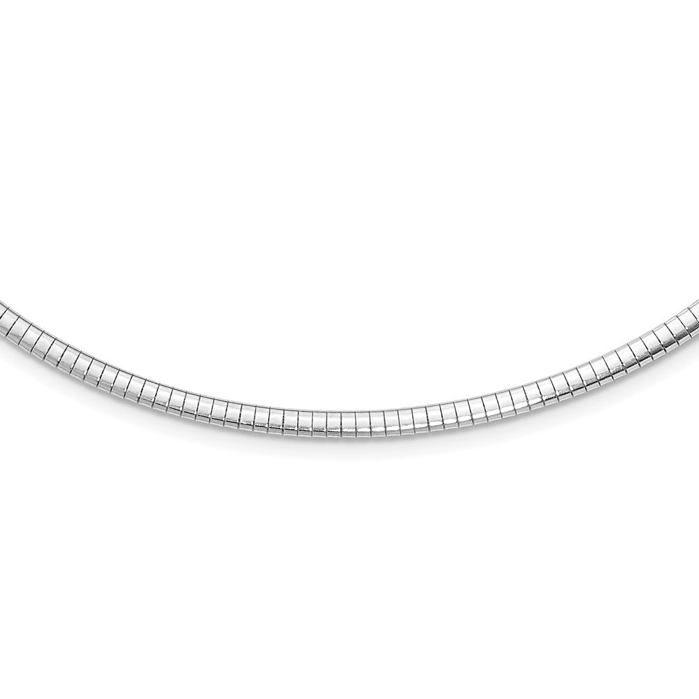 Sterling Silver Rhodium-plated 3.25mm w/2in. Ext Cubetto Chain 16 Inches