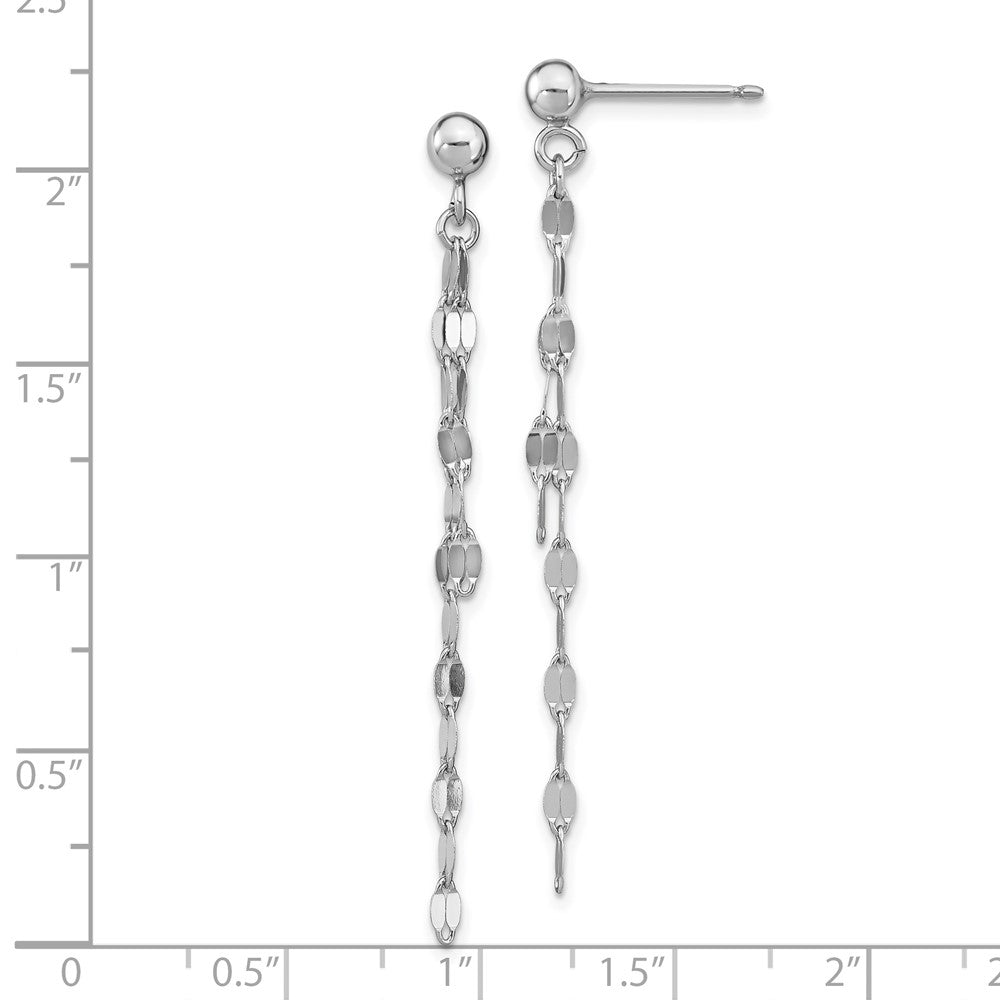 Sterling Silver Rhodium-plated Polished Post Dangle Earrings