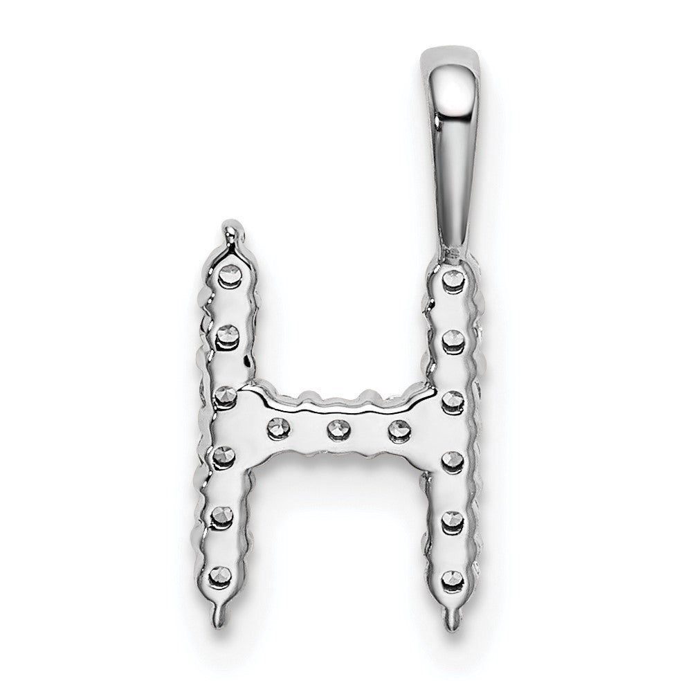 14k White Gold 1/6 carat Lab Grown Diamond VS/SI+ G+ Letter H Initial Pendant