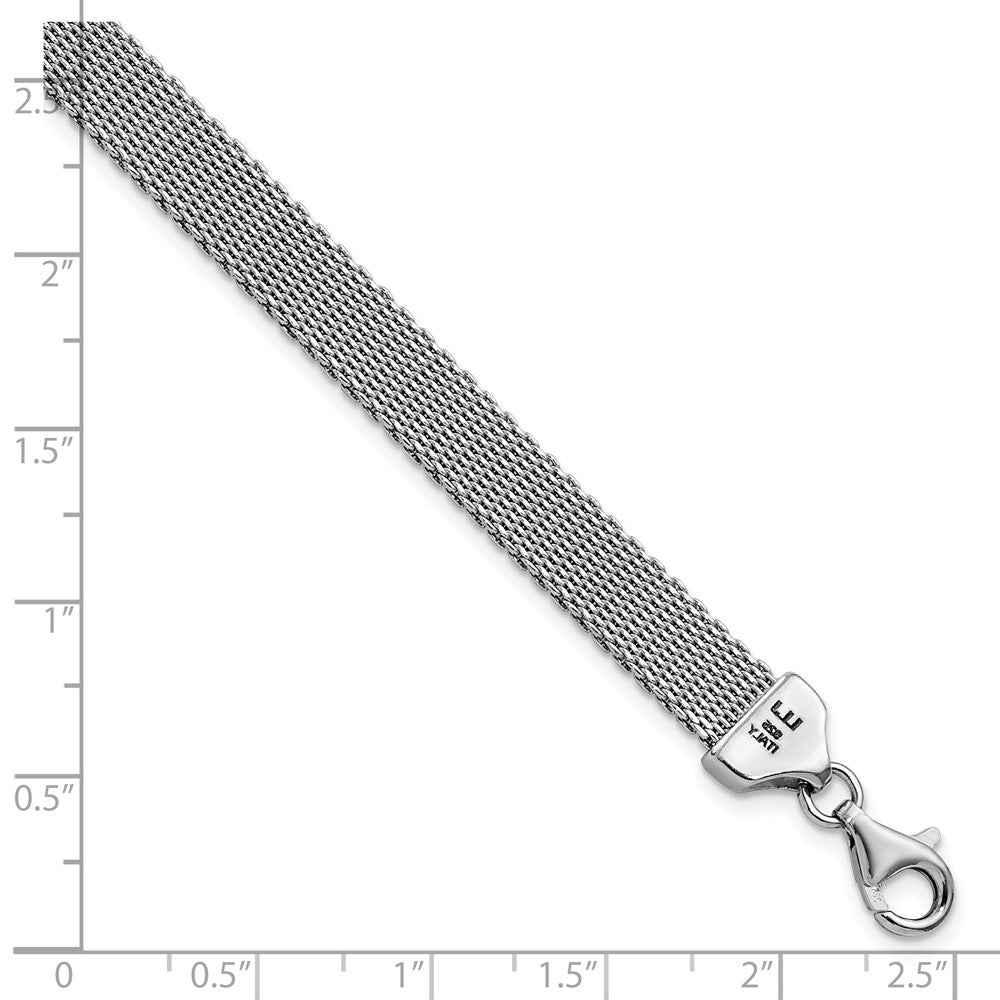 Sterling Silver Rhodium-plated Polished Flat Bracelet