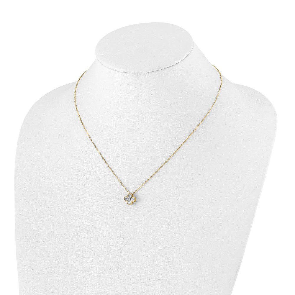True Origin 14k 3/4 carat Lab Grown Diamond VS DEF 18 inch Bloom Floral Pendant Necklace