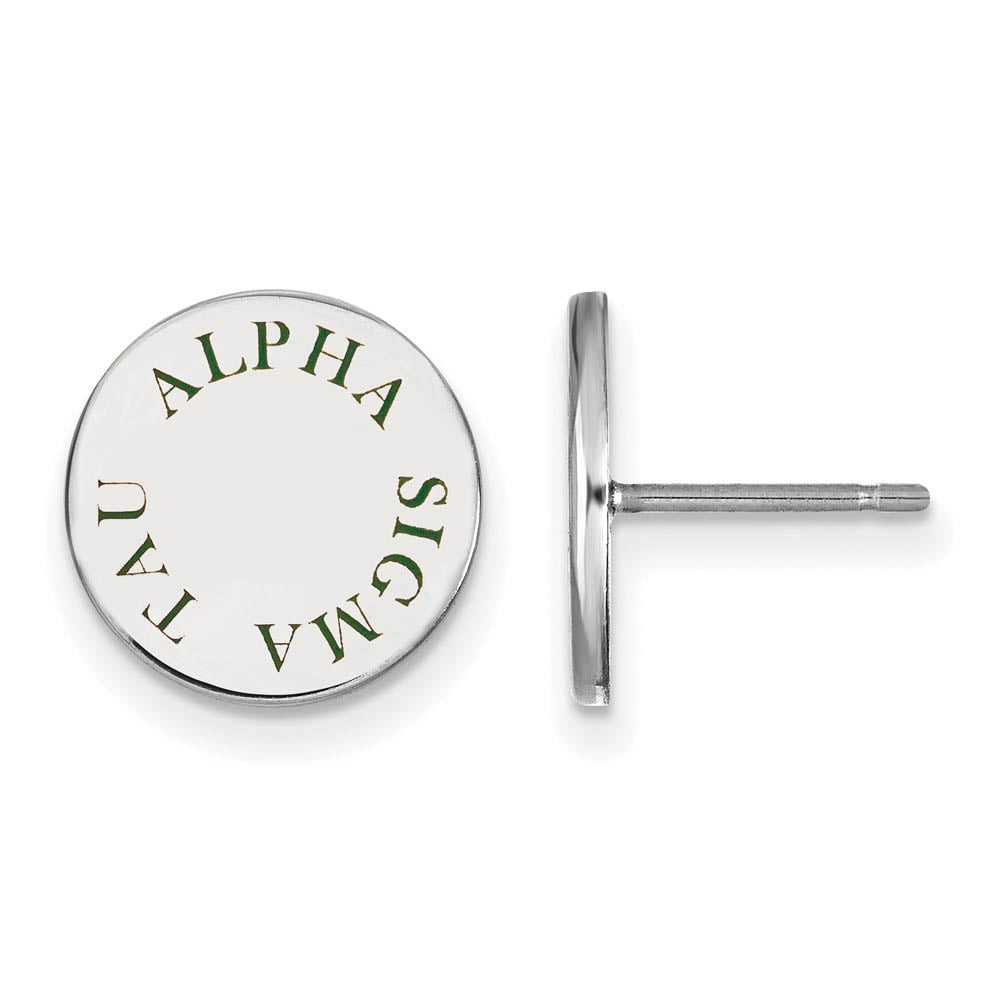 Sterling Silver Official Licensed Greek Sororities Alpha Sigma Tau (???) Enameled Post Earrings