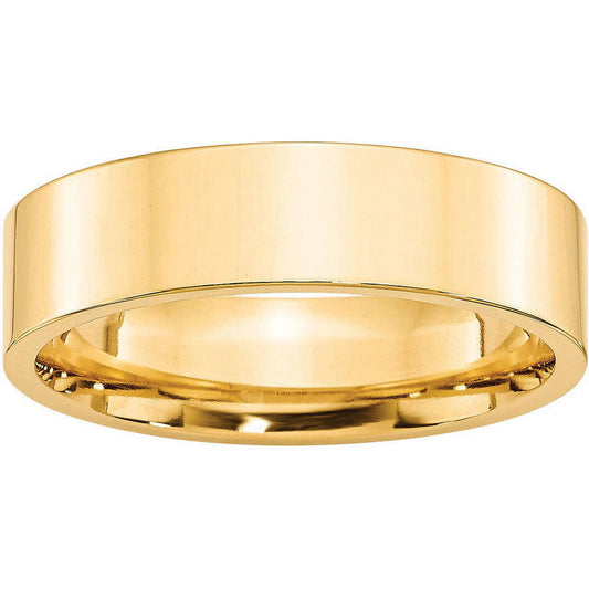Primal Gold 14 Karat Yellow Gold 6mm Standard Flat Comfort Fit Band