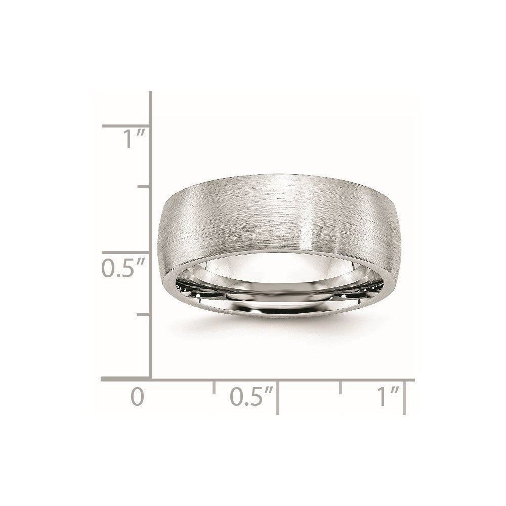 Cobalt Satin 8mm Half Round Band Size - 7
