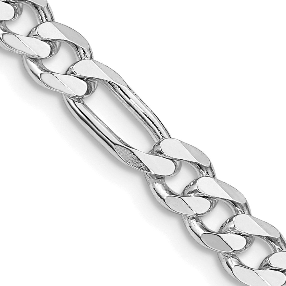 Sterling Silver Rhodium-plated 5.25mm Figaro Chain 24 Inches