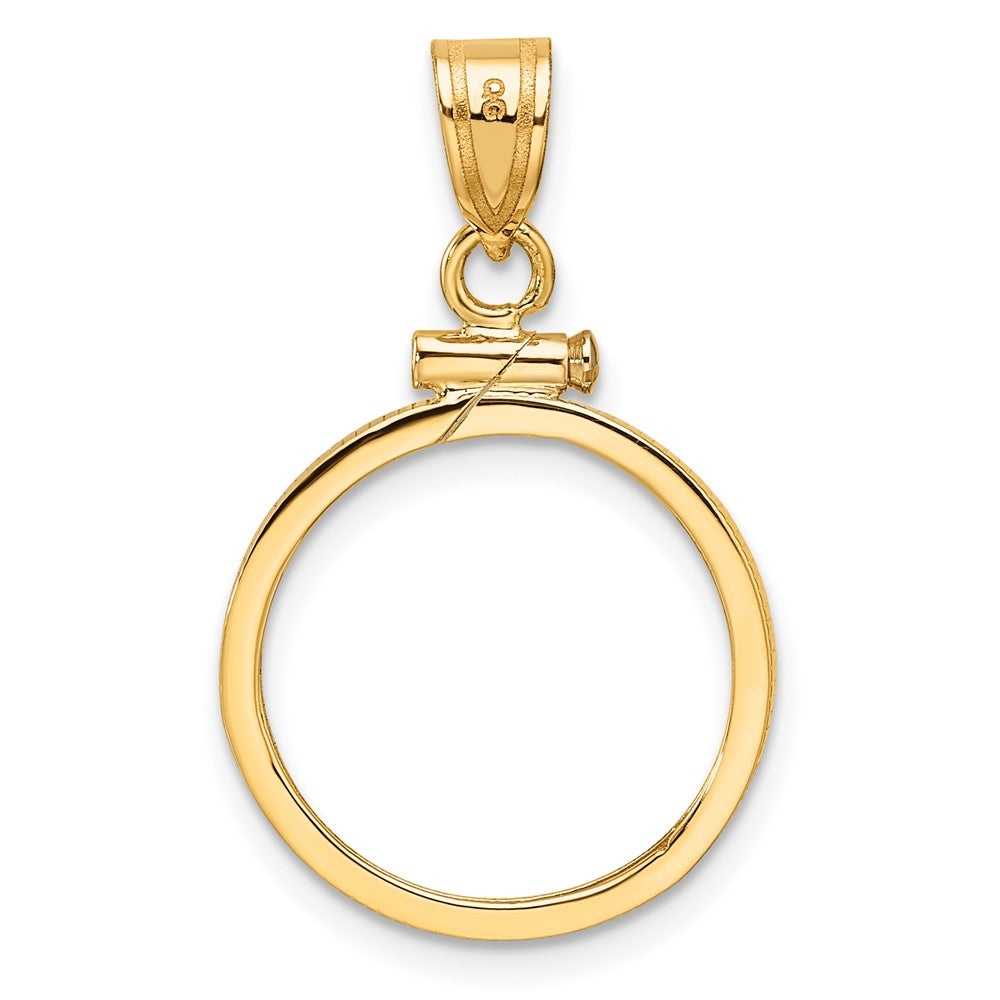 Wideband Distinguished Coin Jewelry 10k Polished 16.5mm x 1.35mm Screw Top Coin Bezel Pendant