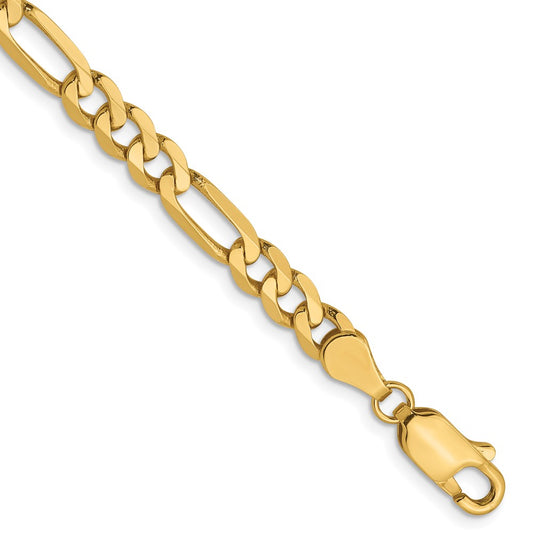 14K 5mm Flat Figaro Chain 7  inches