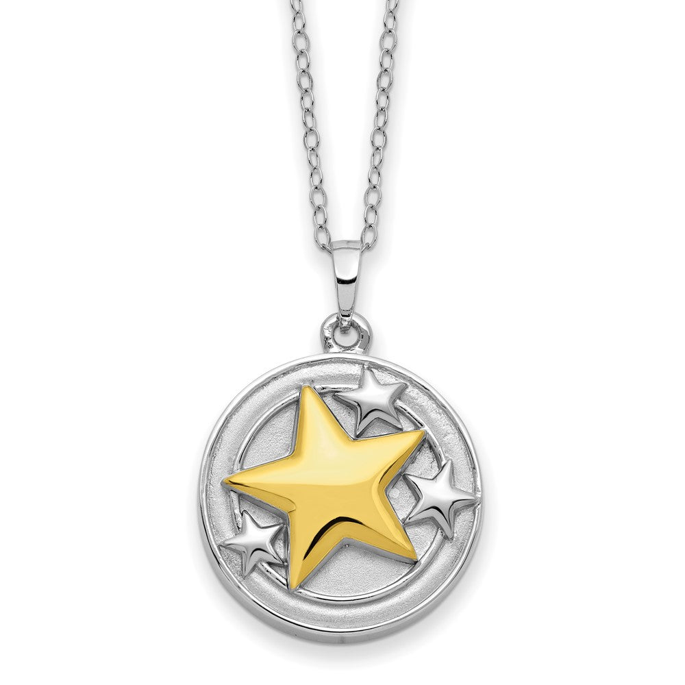 Sentimental Expressions Sterling Silver Rhodium-plated Gold-plated Your Brightest Star Ash Holder 18 Inch Necklace 18 Inches
