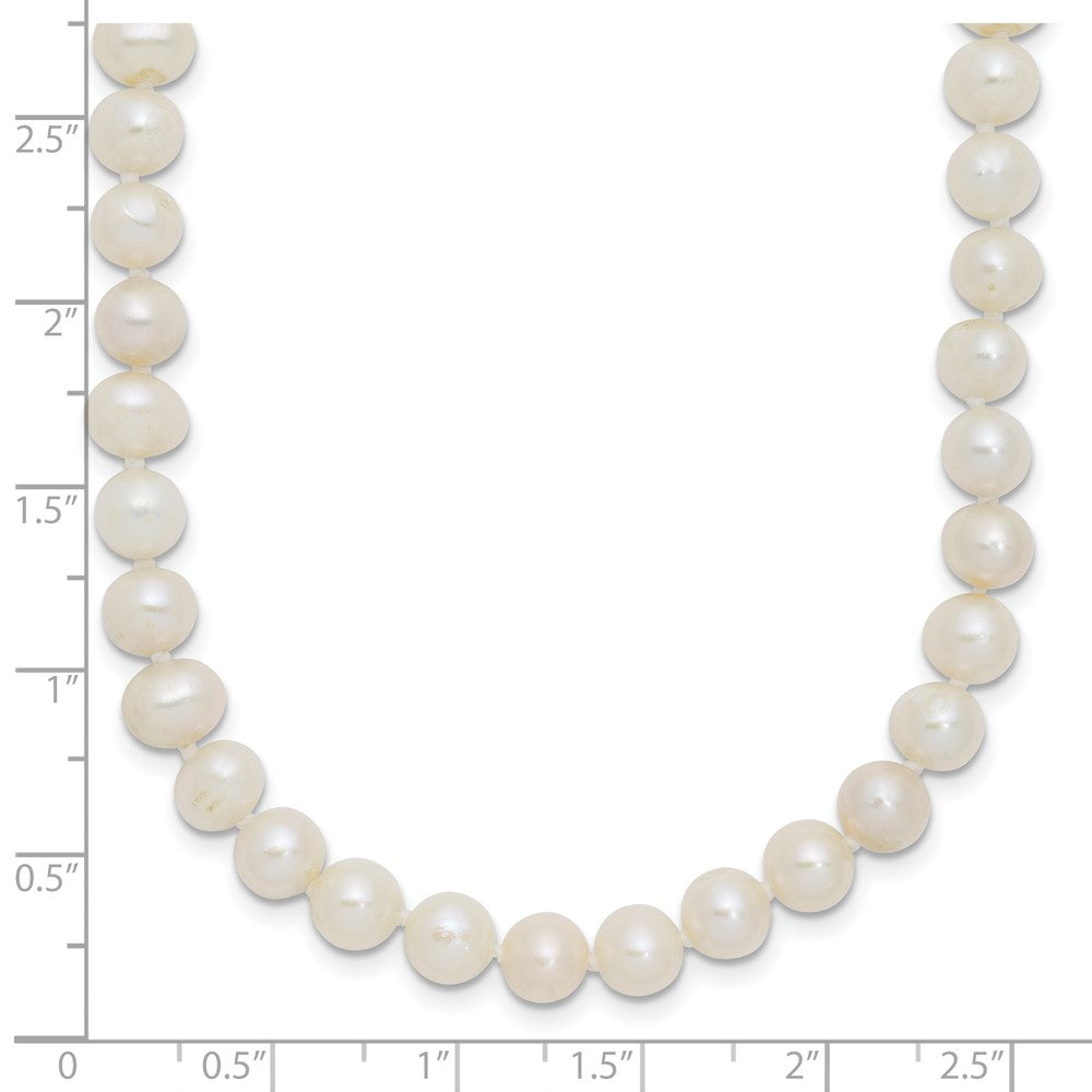 Sterling Silver Rhodium-plated 6-7mm White Near-Round Freshwater Cultured Pearl 16 inch Necklace 16 Inches
