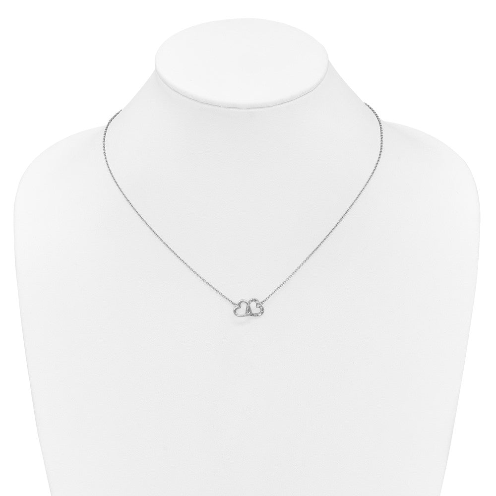 Sterling Silver Diamond Heart Necklace