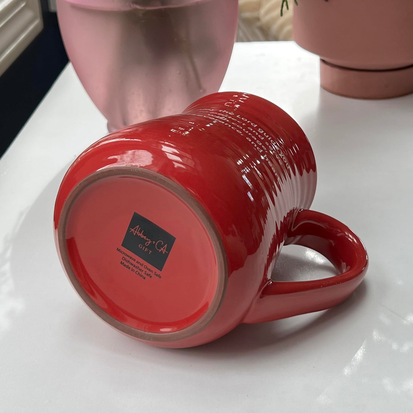 Mug-Pottery-Firefighter Prayer-Red