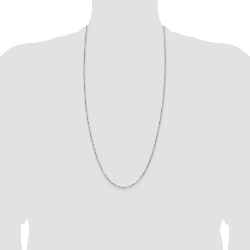 Sterling Silver Rhodium-plated 2.8mm Rolo Chain 30 Inches