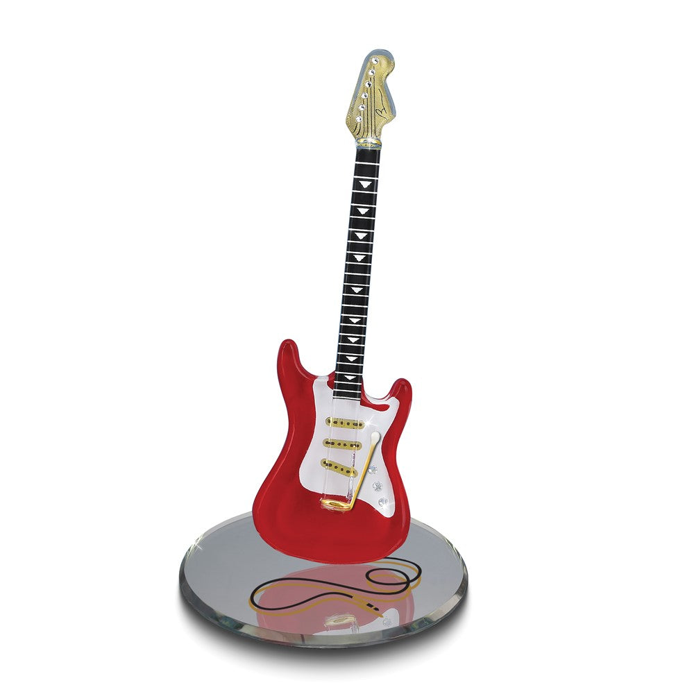 Glass Baron Red Vintage Electric Guitar Glass Figurine