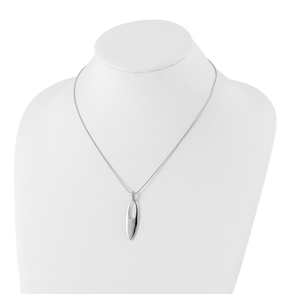 White Ice Sterling Silver Rhodium-plated 18 Inch Diamond Necklace with 2 Inch Extender 18 Inches