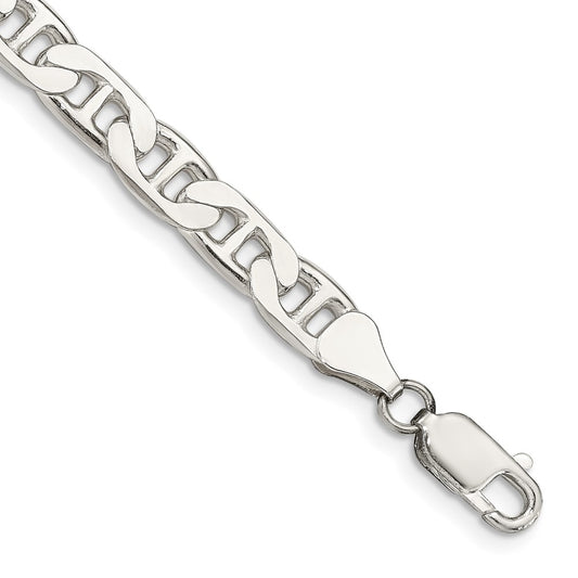 Sterling Silver 6.5mm Flat Anchor Chain 8 inches