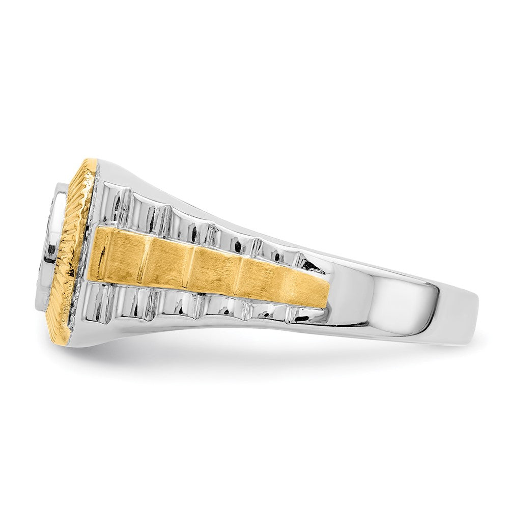 IBGoodman 10k Two-Tone 1/3 carat Lab Grown Diamond VS/SI+ G+ Complete Men's Ring
