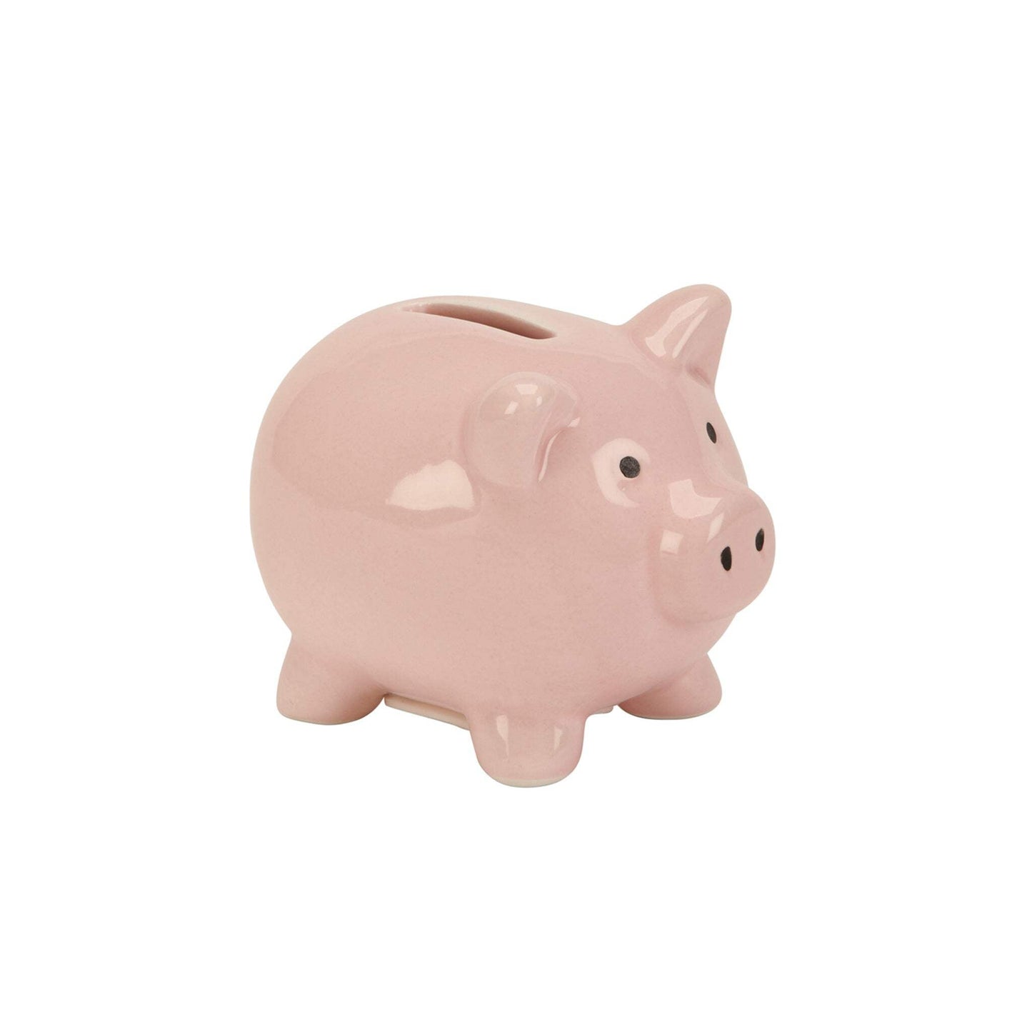 Small Pink Ceramic Pig Bank, 3" x 4" x 3"