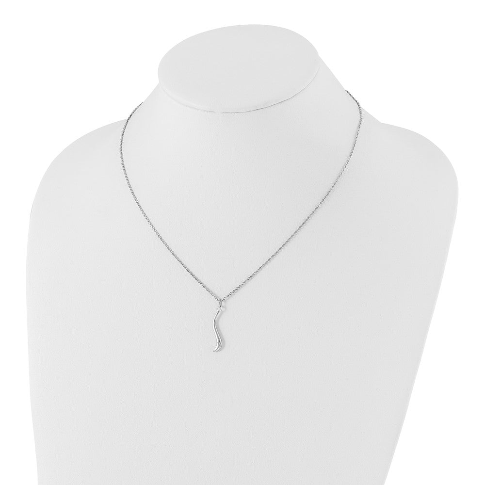 White Ice Sterling Silver Rhodium-plated 18 Inch Swirl Diamond Necklace with 2 Inch Extender 18 Inches