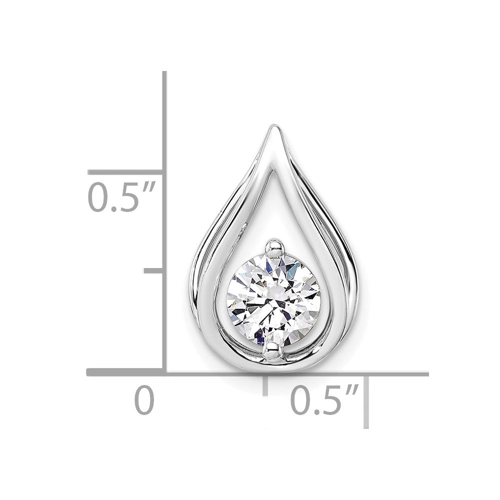 14k White Gold 3/4 carat Lab Grown Diamond VS/SI+ G+ Teardrop Chain Slide Pendant