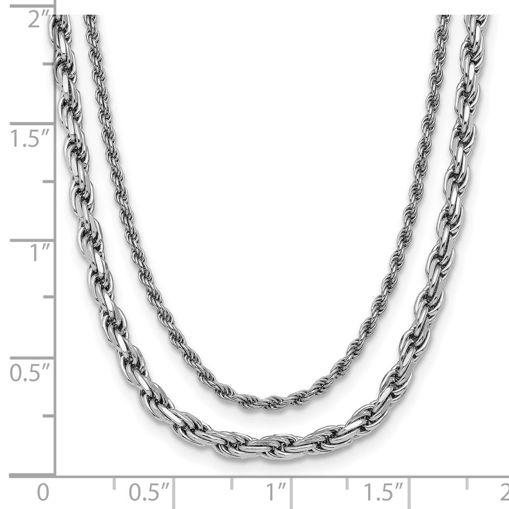 Sterling Silver RH-plated Polished 2-Strand with 1.5in ext. Neckla