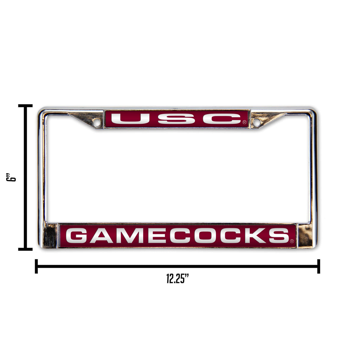South-Carolina-SC-Gamecock's Chrome Metal Laser Cut License Plate Frame