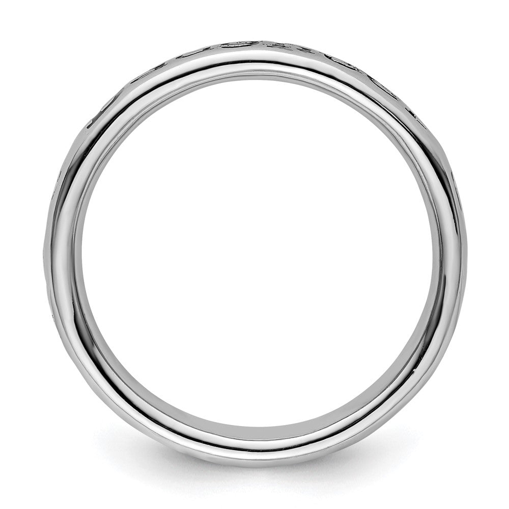 Sterling Silver Stackable Expressions Polished Enameled Daughter Ring Size -7