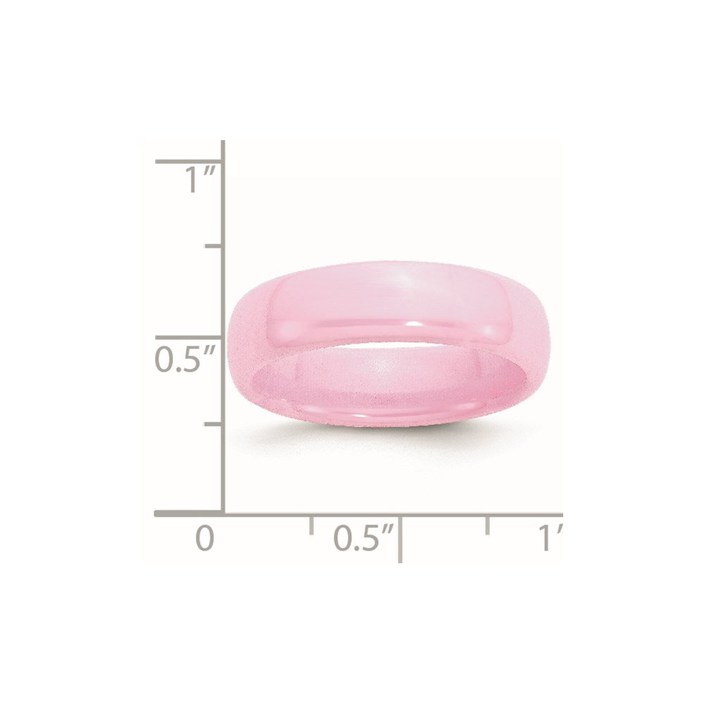 Ceramic Pink 6mm Polished Band Size - 5