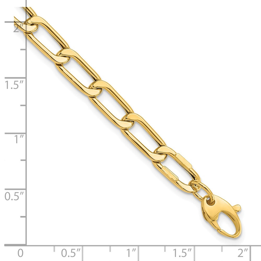 14K Polished Hollow Fancy Link Bracelet 7.5  inches