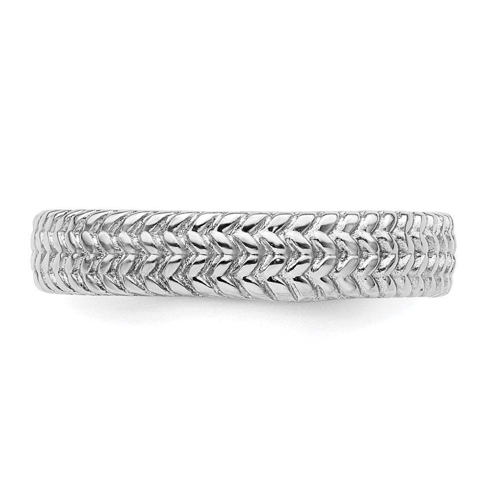 Sterling Silver Stackable Expressions Rhodium Ring Size -7