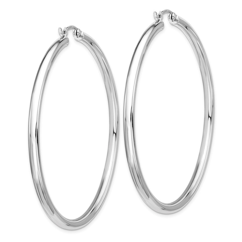 Sterling Silver Polished 3x67mm Hoop Earrings