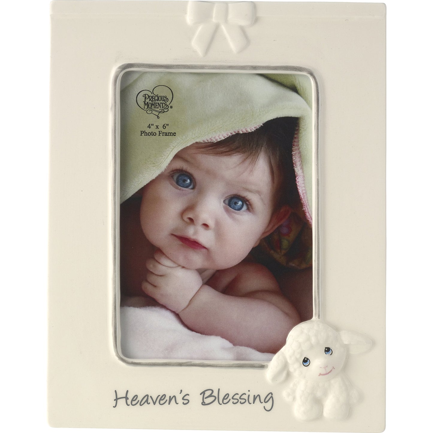 Precious Moments HEAVENS BLESSING with Lamb 4x6 Ceramic Photo Frame