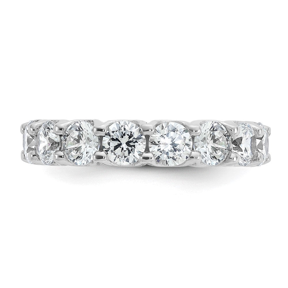 Sterling Shimmer Sterling Silver Rhodium-plated 4.25mm CZ 16 Stone Eternity Band