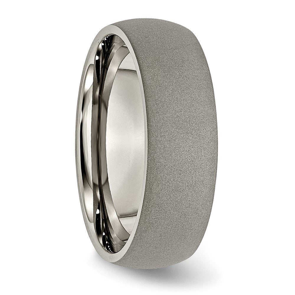 Titanium Stone Finish 7mm Half Round Band Size - 6