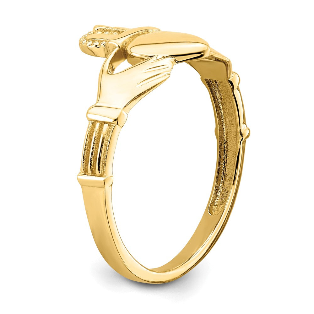 14k Polished Claddagh Ring Size 6