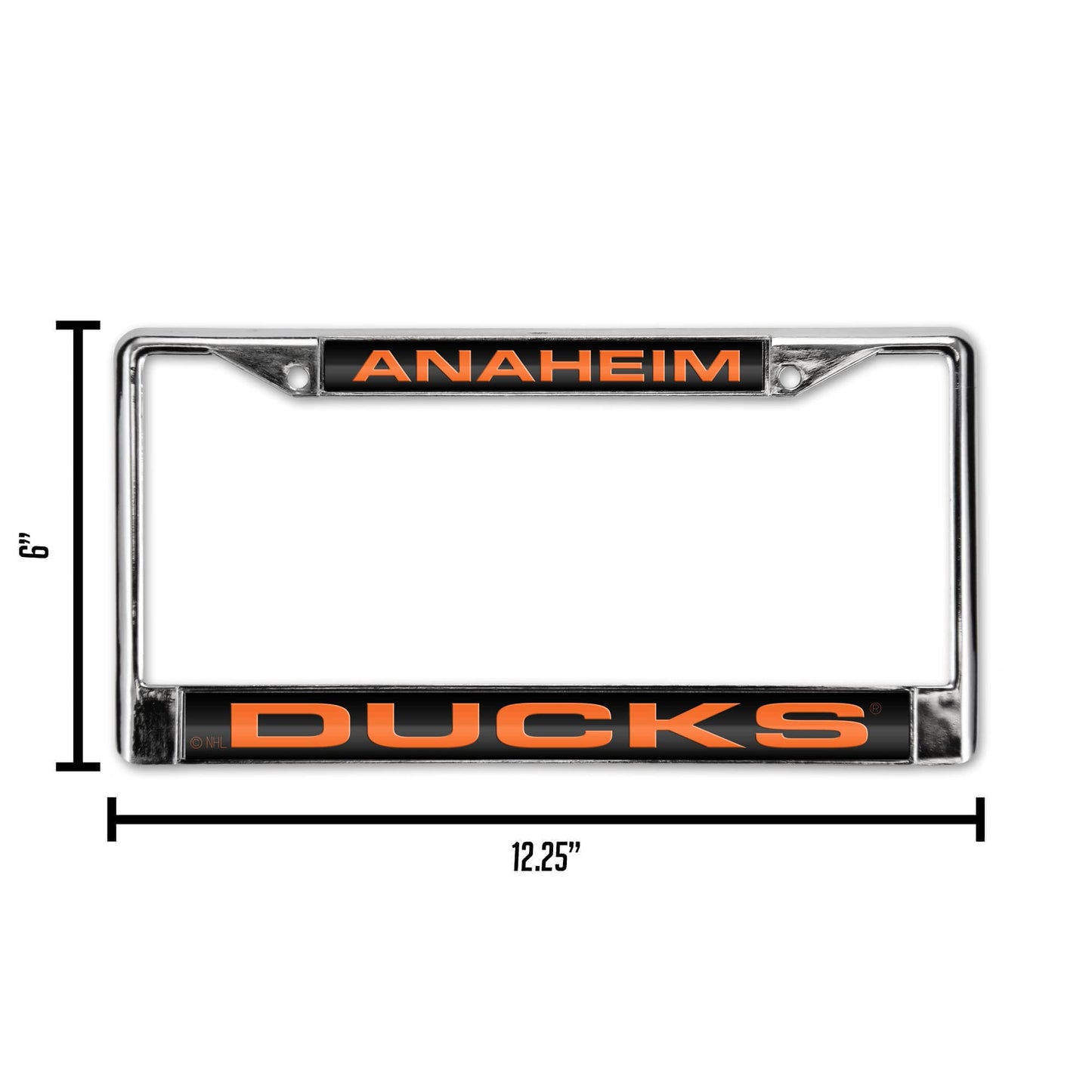 Anaheim Hockey Duck's Car Frame - Chrome Metal Laser Cut License Plate Frame
