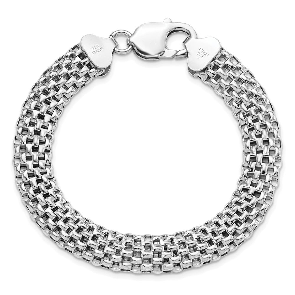Sterling Silver Rhodium-plated Hollow Bracelet