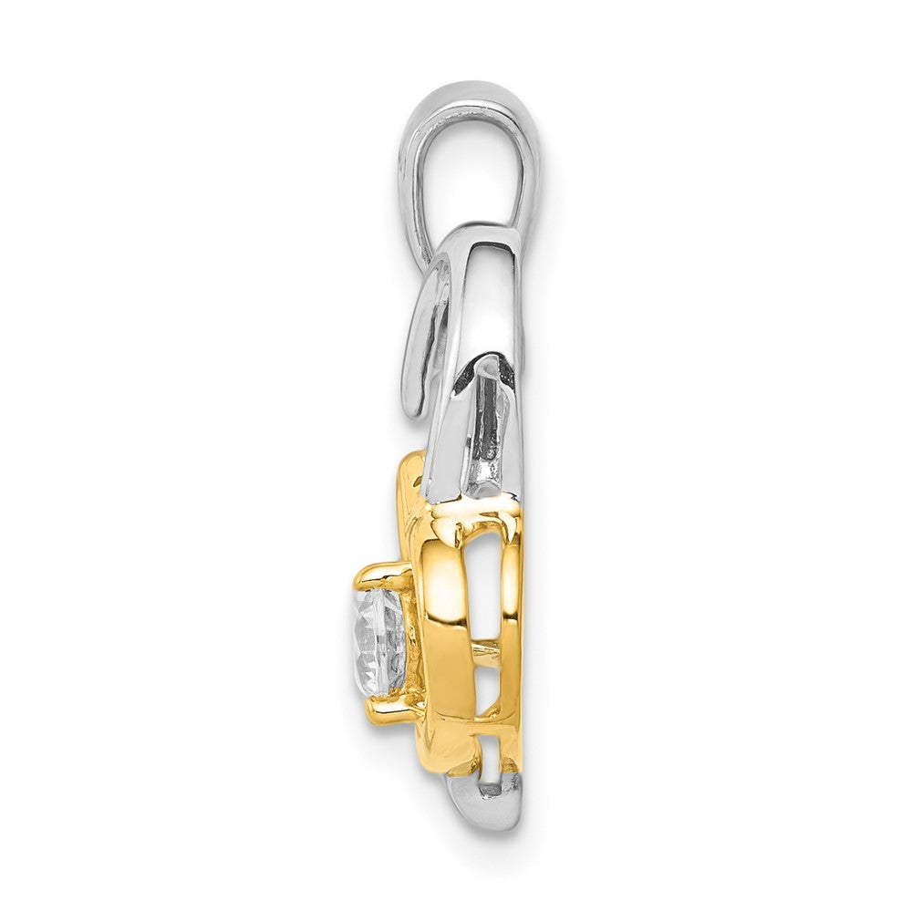 14k Two Tone 1/5 carat Lab Grown Diamond VS/SI+ G+ Double Heart Pendant
