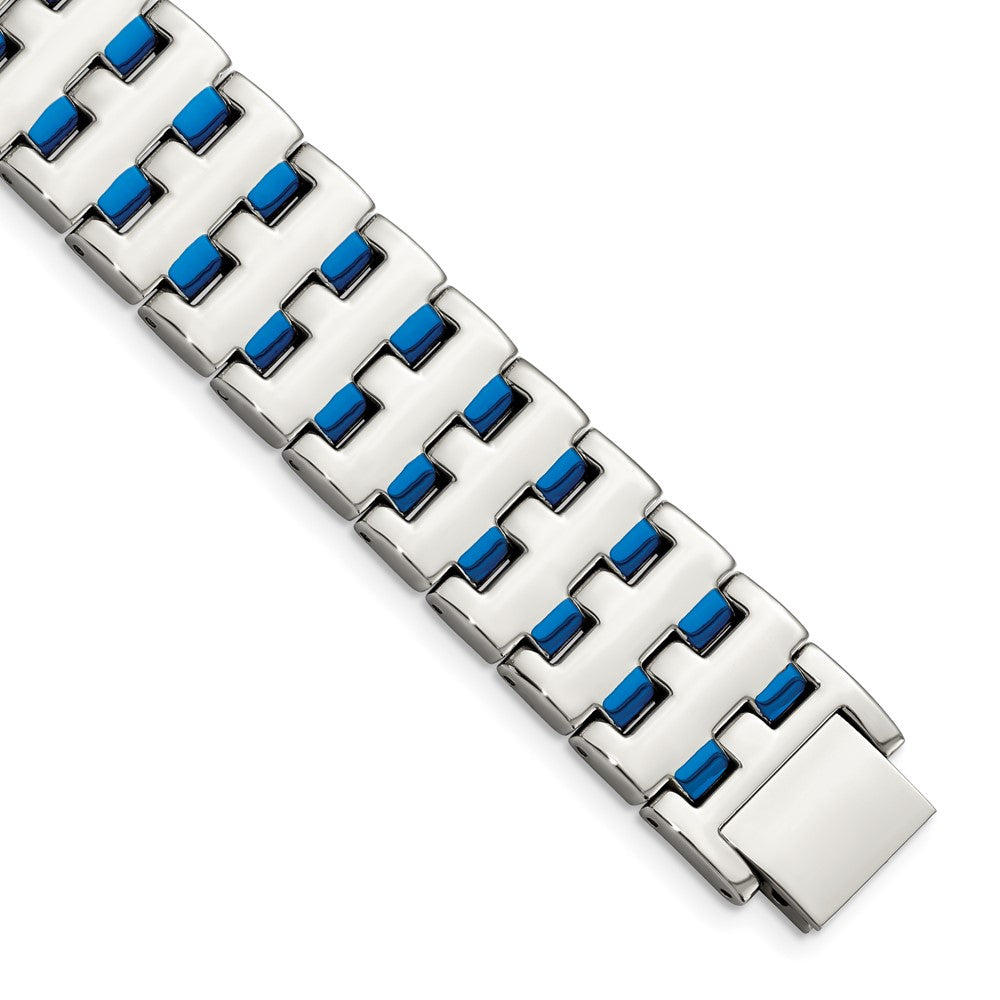 Stainless Steel Polished Blue IP-plated 8in Bracelet 8 inches