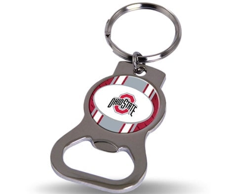 NCAA Ohio State Silver-tone Bottle Opener Key Ring by Rico Industries Q-GC6407