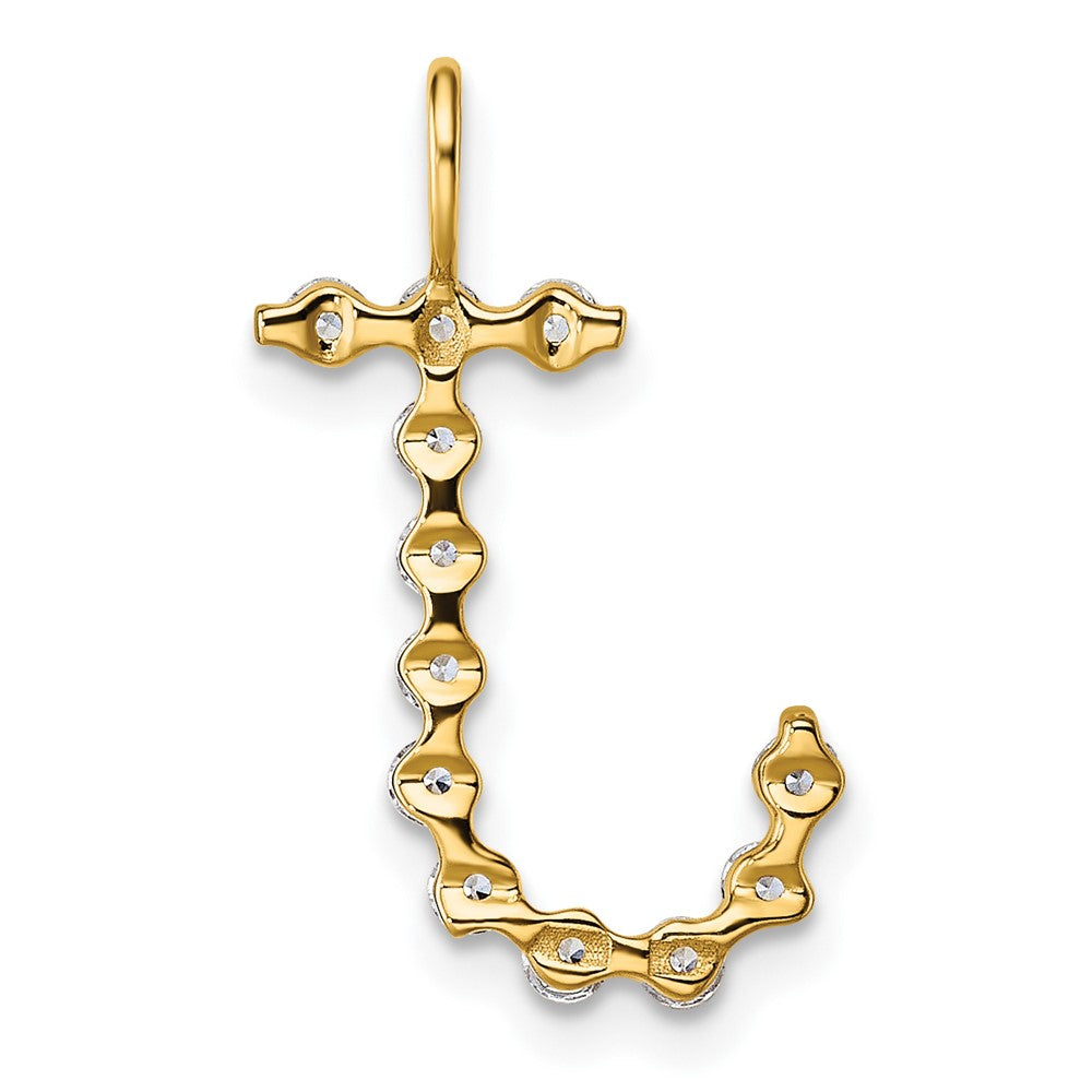 True Origin 14k 3/8 carat Lab Grown Diamond VS DEF Alphabet J Pendant