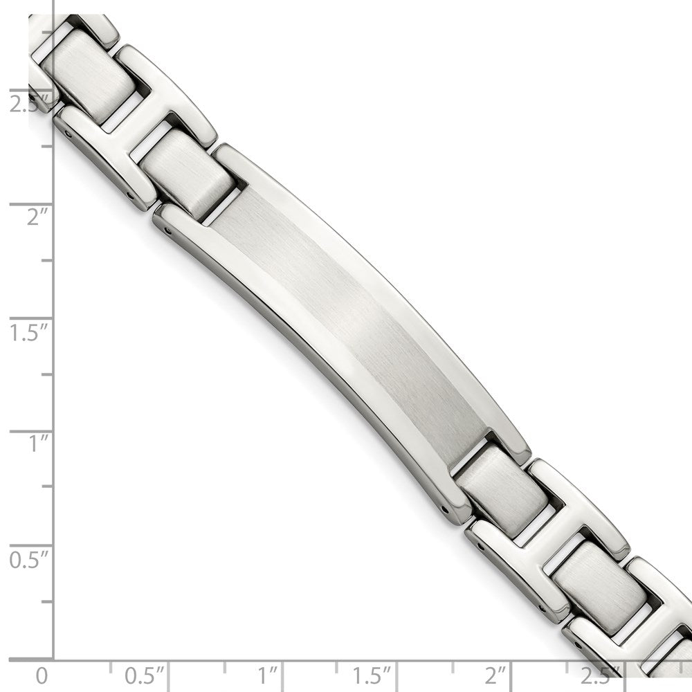 Stainless Steel Brushed and Polished 8.25in ID Bracelet 8.25 inches