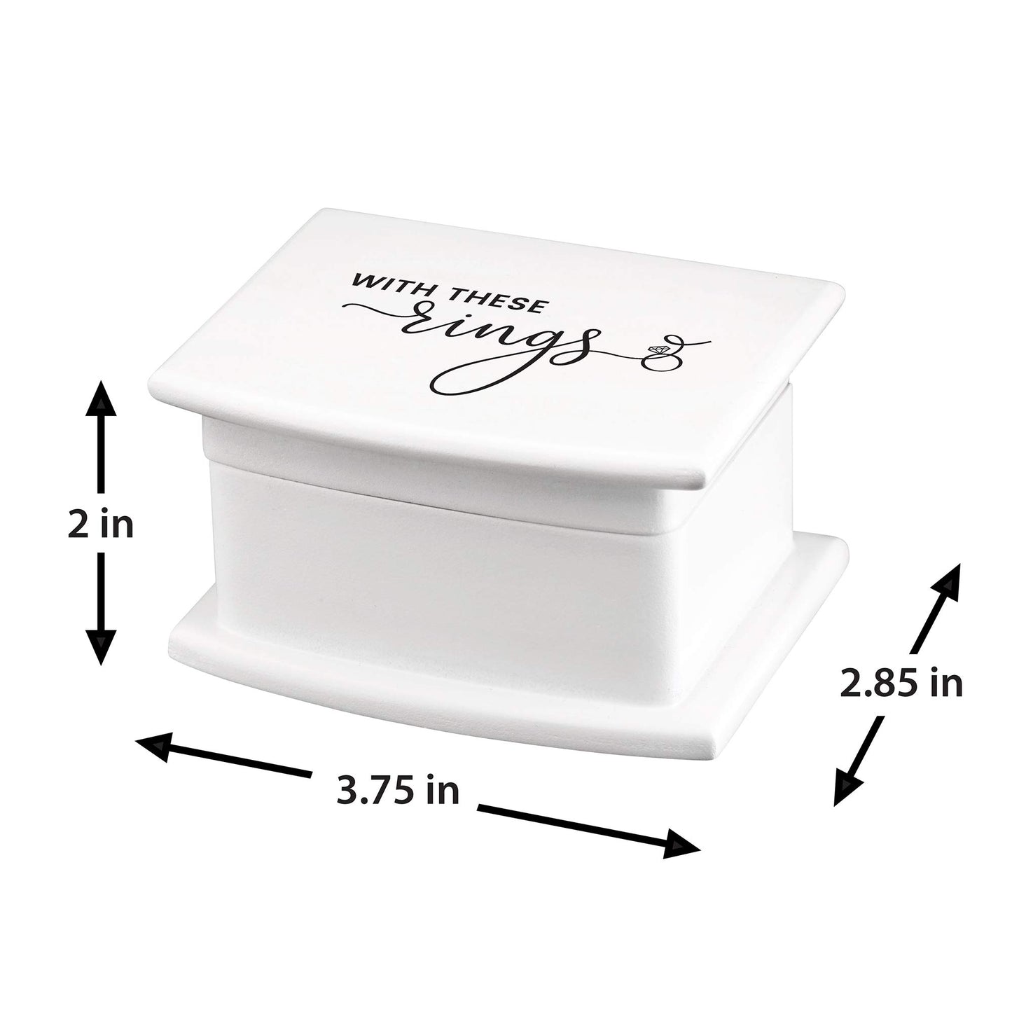Lillian Rose White, Thee Wed Box Ring Pillow Alternative, 1 Count (Pack of 1)