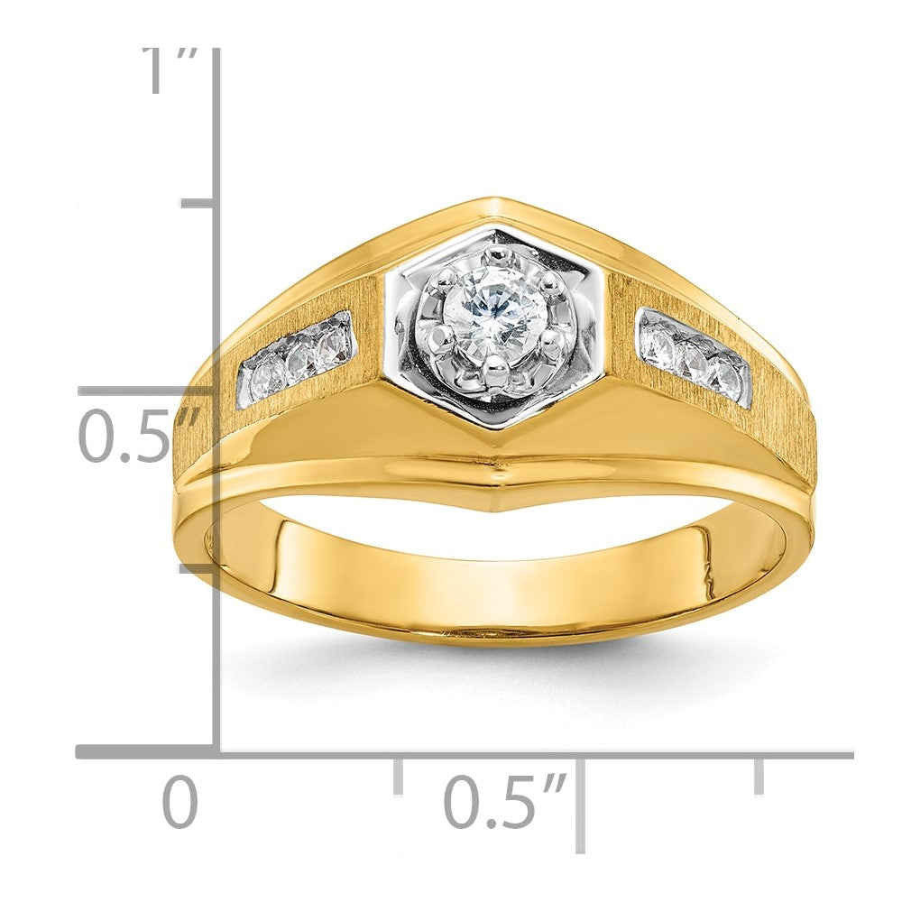 14k IBGoodman Men's Polished and Satin Diamond Ring Mounting