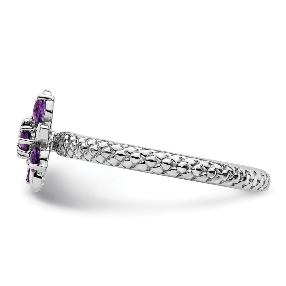 Sterling Silver Stackable Expressions Amethyst Ring Size -9